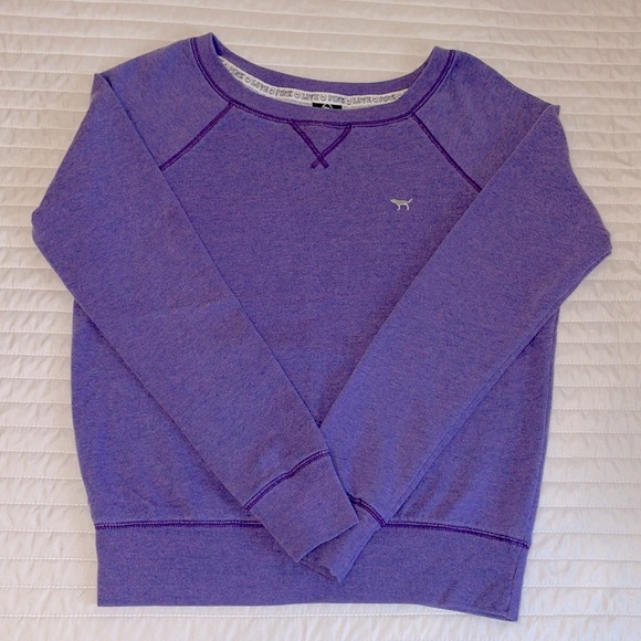 VS PINK Pullover Sweatshirt in Purple with Silver & Pink Detailing - Size S - Picture 2 of 5